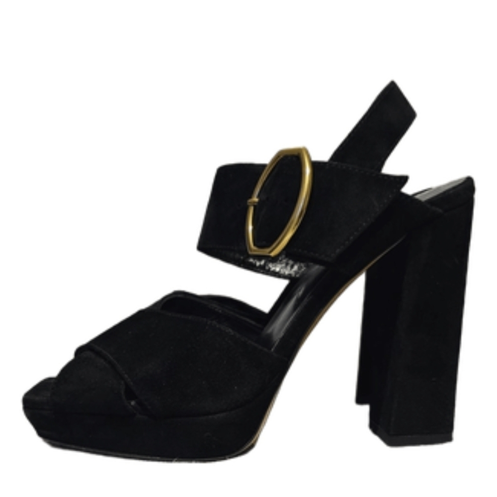 Banana Republic Black Suede Platform Heels – Made in Italy